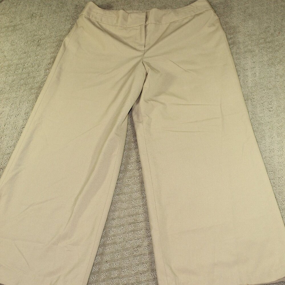 Ann Taylor Loft Sz 12P Ann High Rise Wide Leg Fully Lined Pants